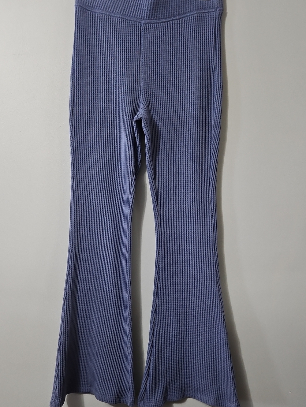 Aerie Flared Waffle Knit Pants - Lavender Blue Size S Regular - Picture 8 of 11